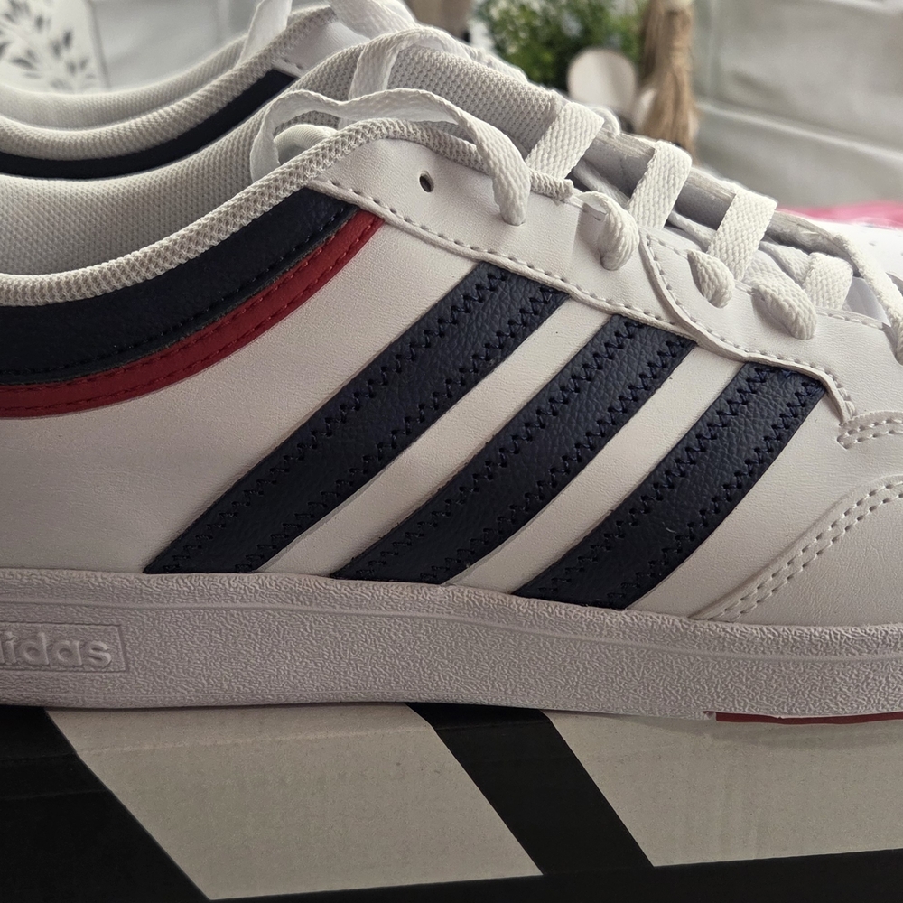 Adidas Women's Red, White And Blue Hoops 4.0 Shoes